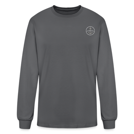 WALLOON LAKE MARINA LONG SLEEVE T-SHIRT - charcoal