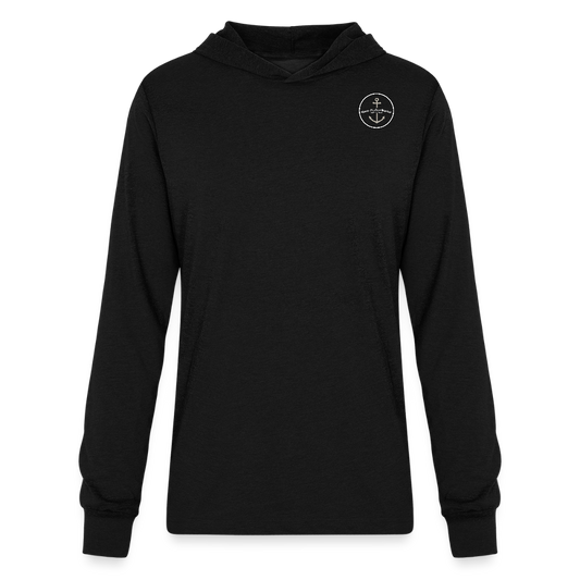 BOARDMAN RIVER MARINA LONG SLEEVE HOODED TEE - black