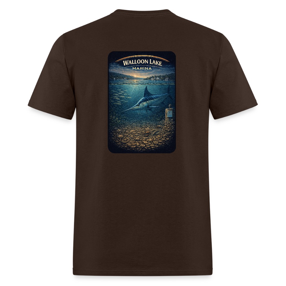 Walloon Lake Marina T-Shirt | Michigan Marina Series - brown