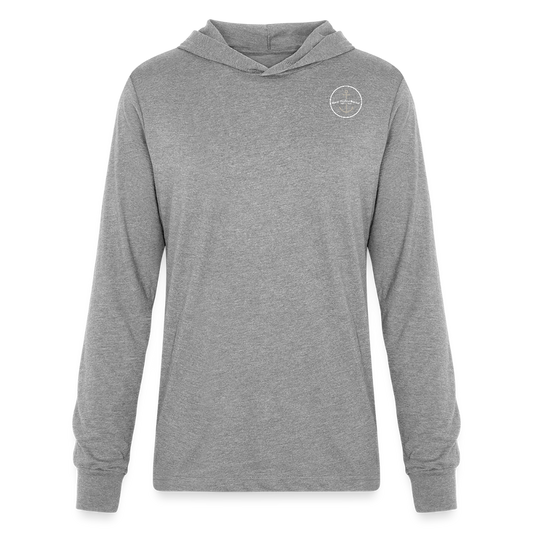 LAKE LEELANAU MARINA LONG SLEEVE HOODED TEE - heather grey