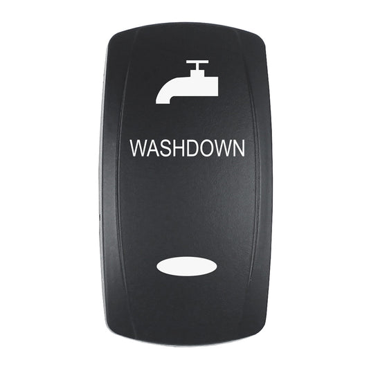 Pacer Actuator - 'WASHDOWN' f/V Series Contura Switches - Black - Laser Etched (Top/Bottom Light) [EV2LE-WSHDWN]