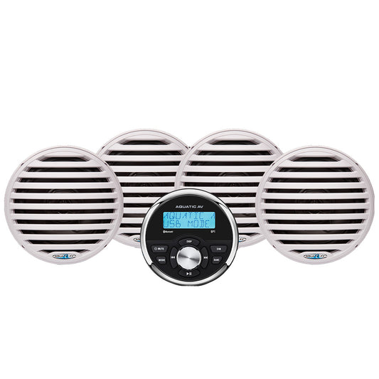 Aquatic AV Economy Gauge Stereo/Speakers Kit - White [EG200]