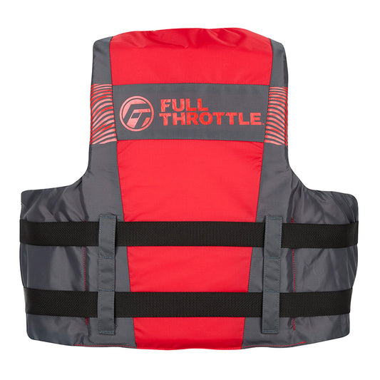 Full Throttle Adult Nylon Life Jacket - 4X/7X - Red/Black [112200-100-110-26]