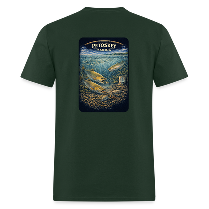Petoskey Marina T-Shirt | Michigan Marina Series - forest green