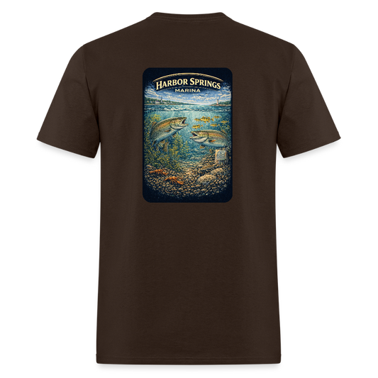 Harbor Springs Marina T-Shirt | Michigan Marina Series - brown