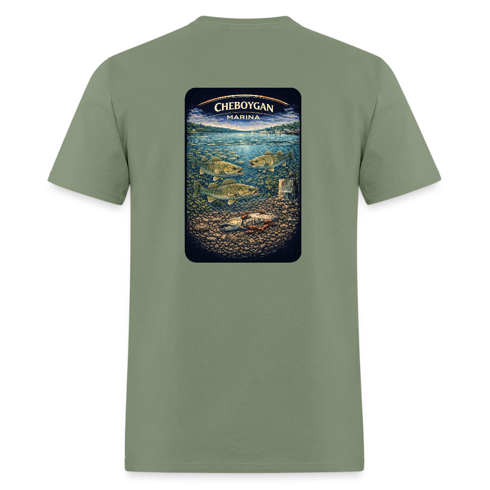 Cheboygan Marina T-Shirt | Michigan Marina Series - military green