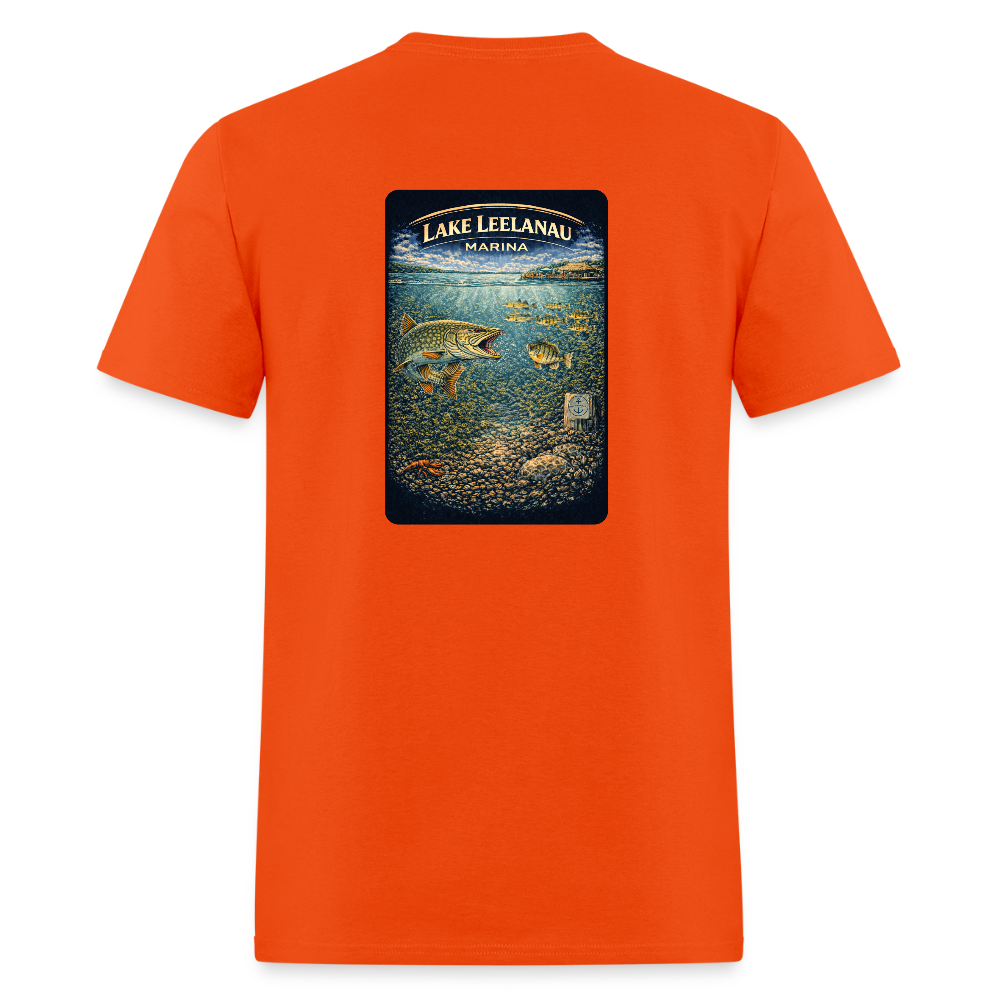 Lake Leelanau Marina T-Shirt | Michigan Marina Series - orange