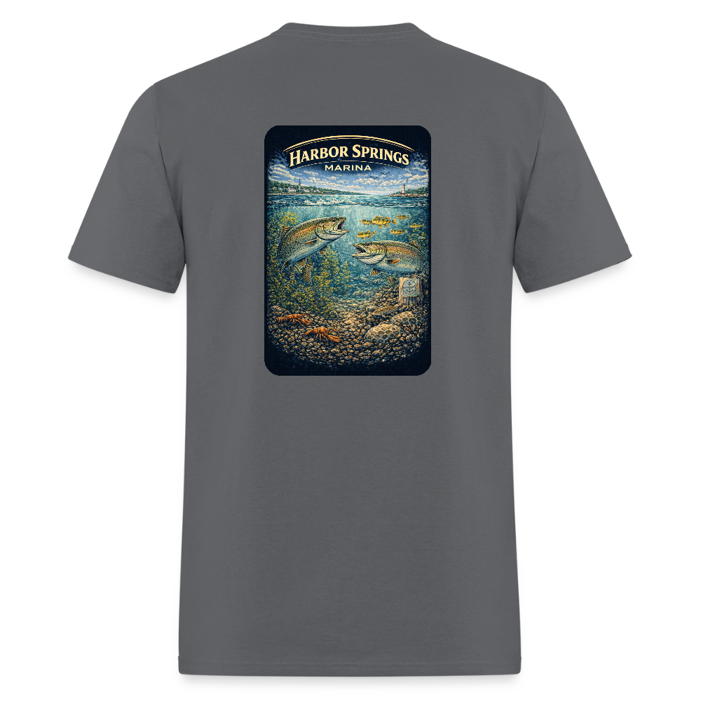 Harbor Springs Marina T-Shirt | Michigan Marina Series - charcoal
