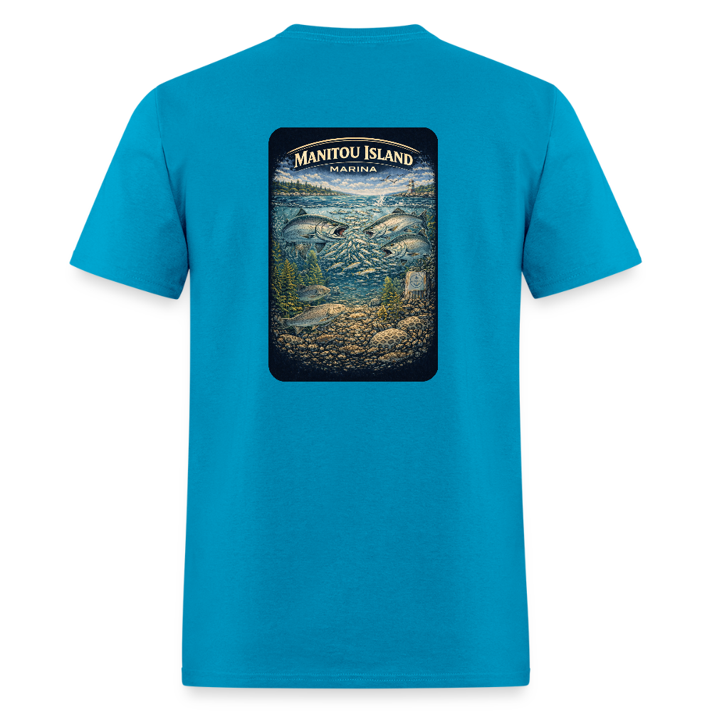 Manitou Island Marina T-Shirt | Michigan Marina Series - turquoise