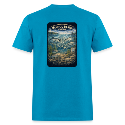 Manitou Island Marina T-Shirt | Michigan Marina Series - turquoise