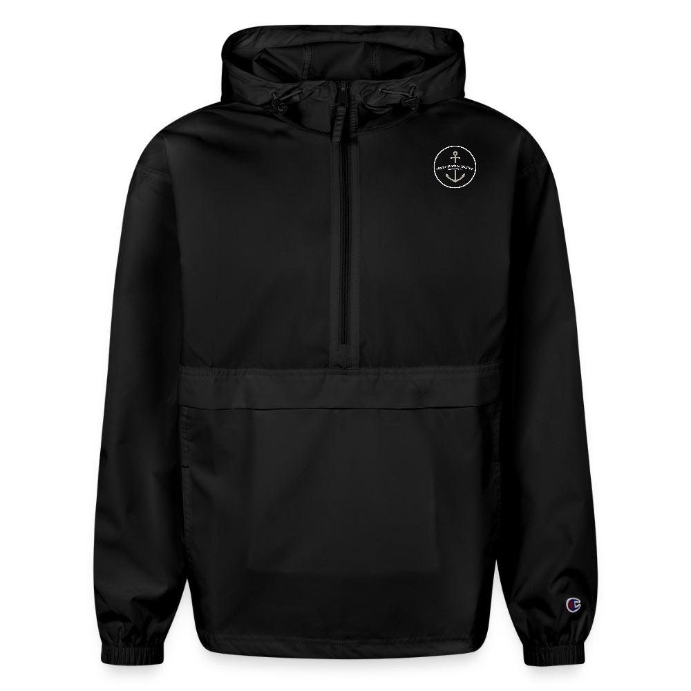 MANITOU ISLAND MARINA PACKABLE HALF-ZIP JACKET - black