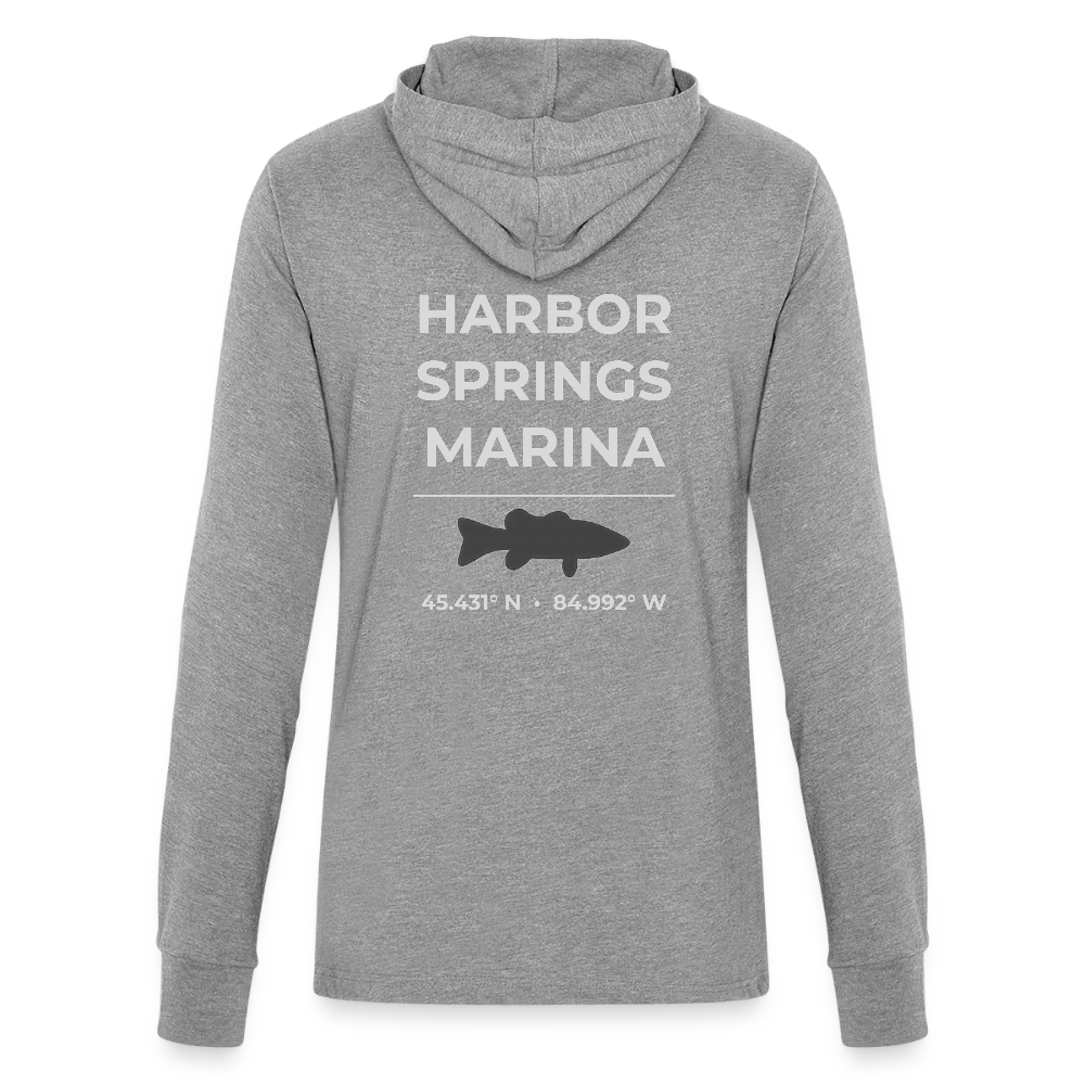 HARBOR SPRINGS MARINA LONG SLEEVE HOODED TEE - heather grey