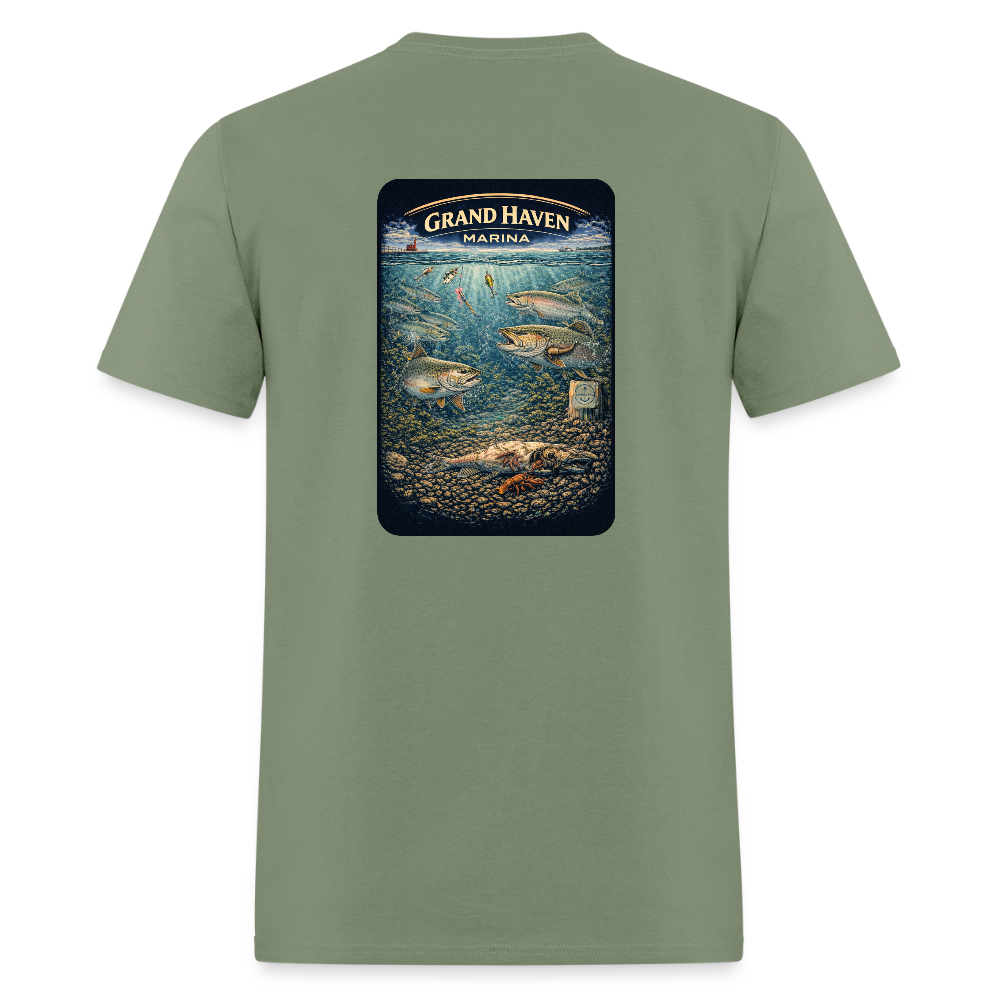Grand Haven Marina T-Shirt | Michigan Marina Series - military green