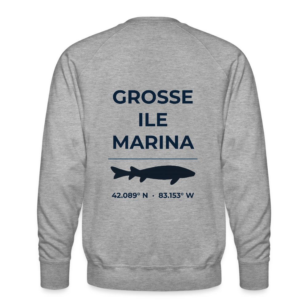GROSSE ILE MARINA PREMIUM CREW SWEATSHIRT - heather grey