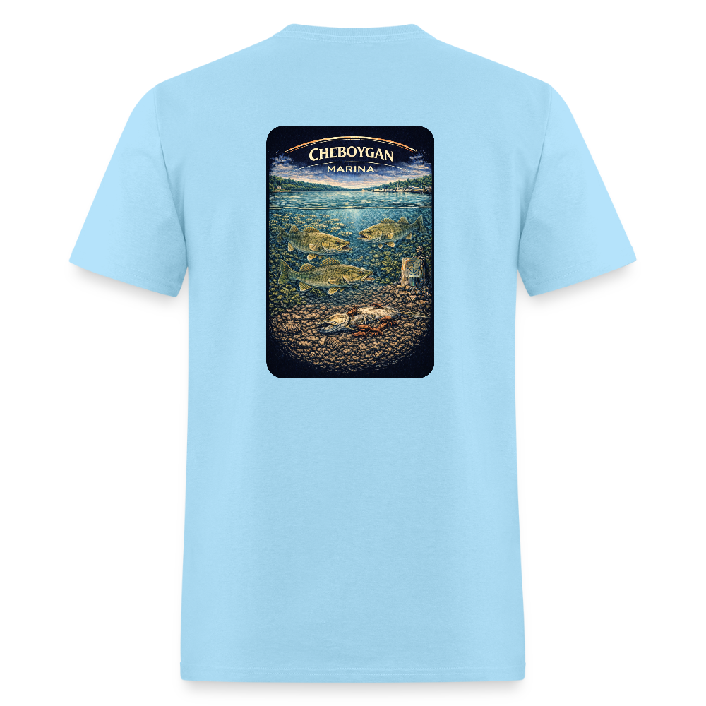 Cheboygan Marina T-Shirt | Michigan Marina Series - powder blue