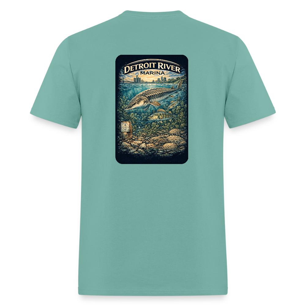 Detroit River Marina T-Shirt | Michigan Waterway Heritage - aquatic