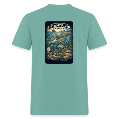 Detroit River Marina T-Shirt | Michigan Waterway Heritage - aquatic