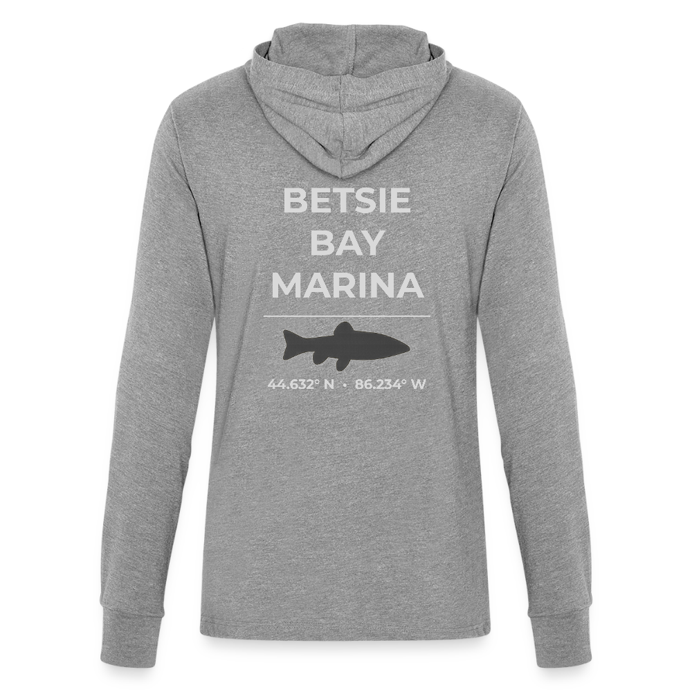 BETSIE BAY MARINA LONG SLEEVE HOODED TEE - heather grey
