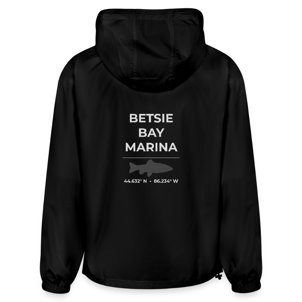 BETSIE BAY MARINA PACKABLE HALF-ZIP JACKET - black