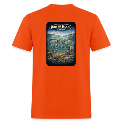 Power Island Marina T-Shirt | Michigan Marina Series - orange