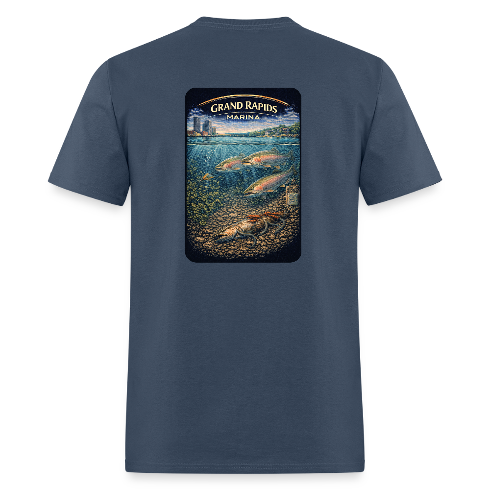 Grand Rapids Marina T-Shirt | Michigan Marina Series -  blue dusk