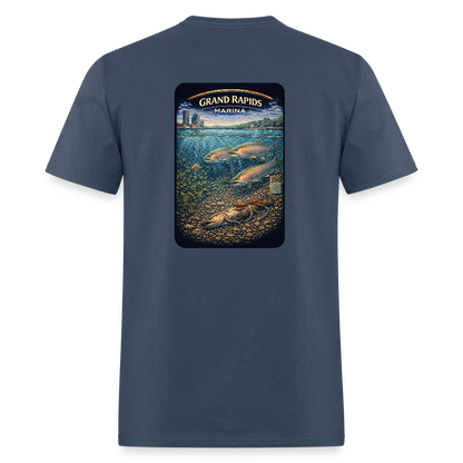 Grand Rapids Marina T-Shirt | Michigan Marina Series -  blue dusk