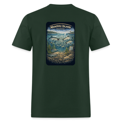 Manitou Island Marina T-Shirt | Michigan Marina Series - forest green