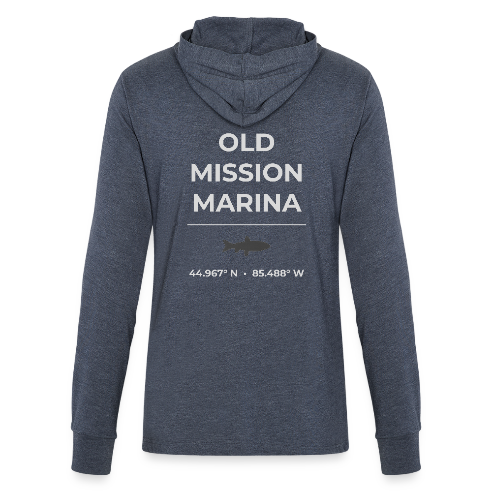 OLD MISSION MARINA LONG SLEEVE HOODED TEE - heather navy
