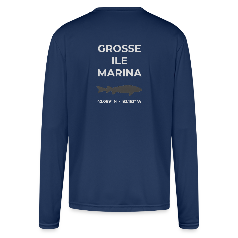 GROSSE ILE MARINA PERFORMANCE LONG SLEEVE - navy