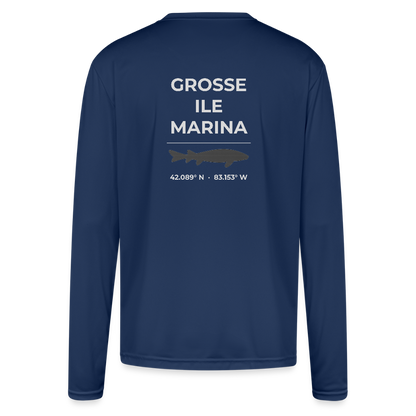 GROSSE ILE MARINA PERFORMANCE LONG SLEEVE - navy