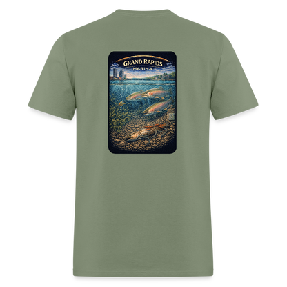 Grand Rapids Marina T-Shirt | Michigan Marina Series - military green