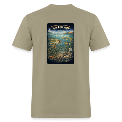 Lake Leelanau Marina T-Shirt | Michigan Marina Series - khaki