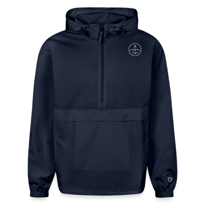 GROSSE ILE MARINA PACKABLE HALF-ZIP JACKET - french navy