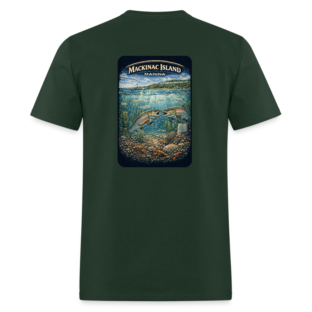Mackinac Island Marina T-Shirt | Michigan Marina Series - forest green