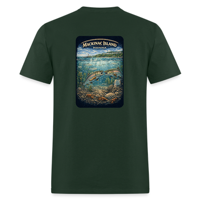 Mackinac Island Marina T-Shirt | Michigan Marina Series - forest green