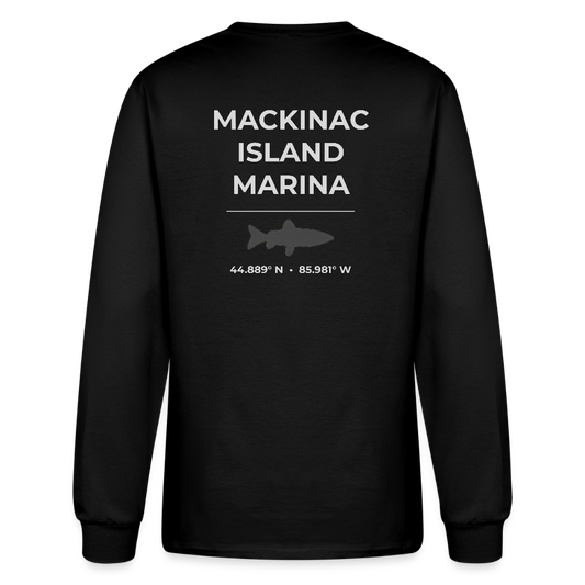 MACKINAC ISLAND MARINA LONG SLEEVE T-SHIRT - black
