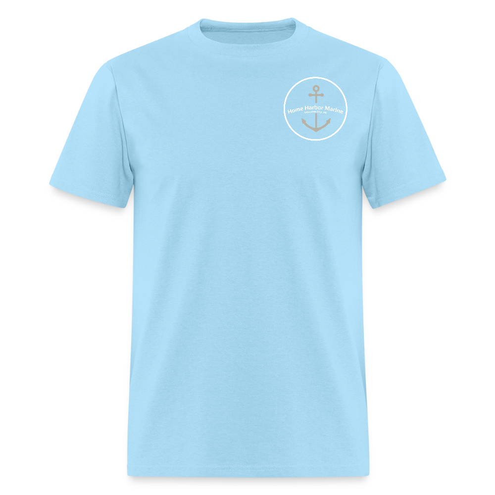 Suttons Bay Marina T-Shirt | Lake Michigan Coastal Heritage - powder blue