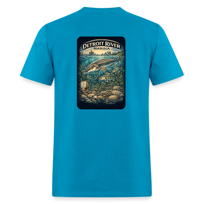 Detroit River Marina T-Shirt | Michigan Waterway Heritage - turquoise