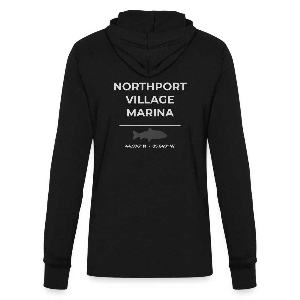 NORTHPORT VILLAGE MARINA LONG SLEEVE HOODED TEE - black