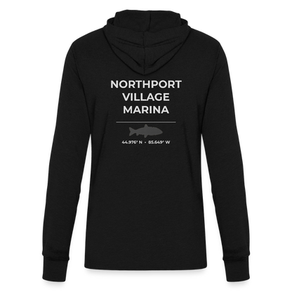 NORTHPORT VILLAGE MARINA LONG SLEEVE HOODED TEE - black