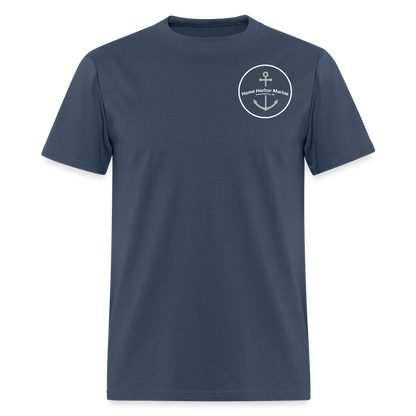 Manitou Island Marina T-Shirt | Michigan Marina Series -  blue dusk