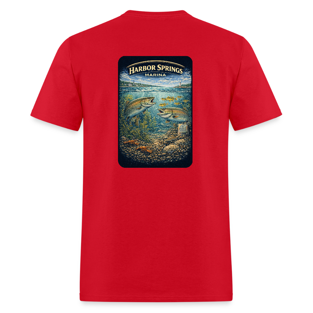 Harbor Springs Marina T-Shirt | Michigan Marina Series - red