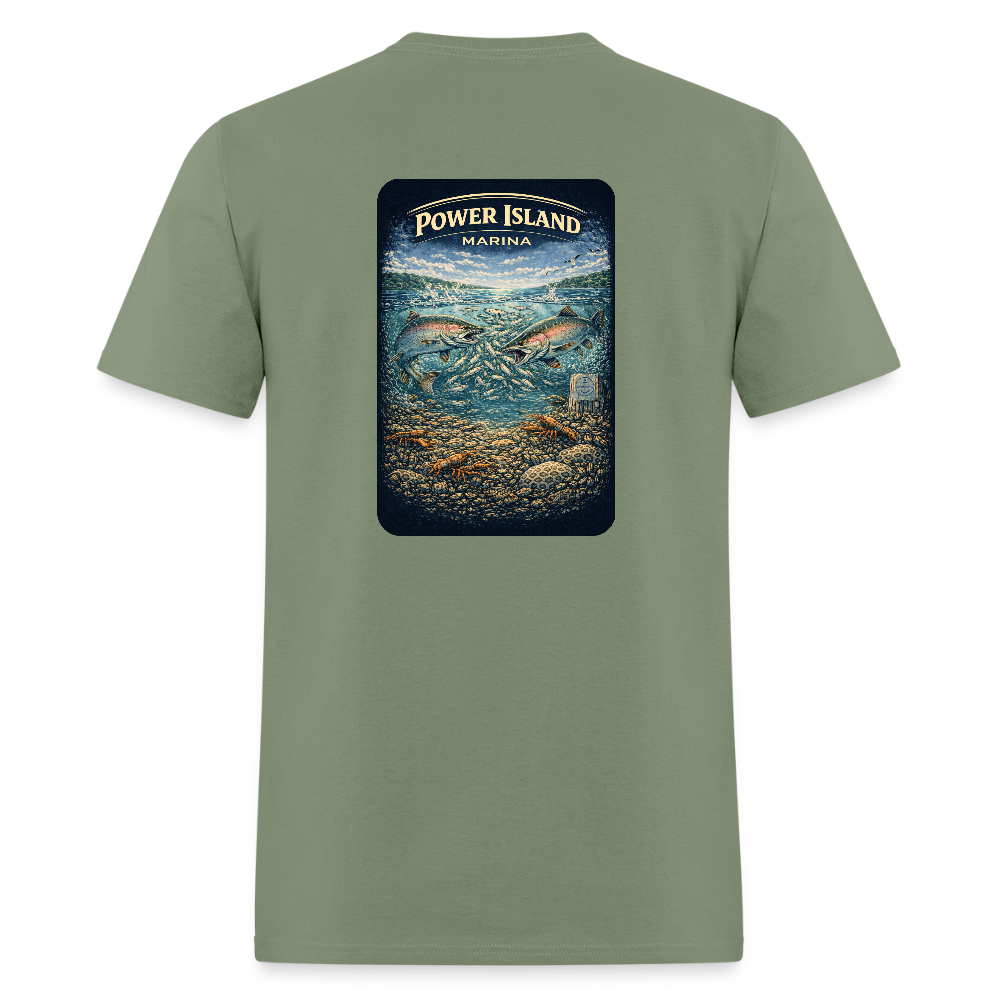 Power Island Marina T-Shirt | Michigan Marina Series - military green