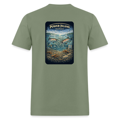Power Island Marina T-Shirt | Michigan Marina Series - military green