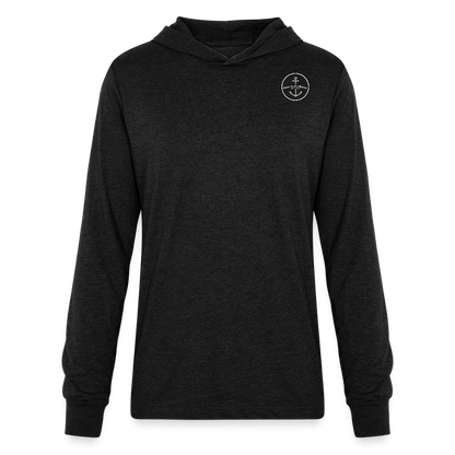BELLE ISLE MARINA LONG SLEEVE HOODED TEE - heather black