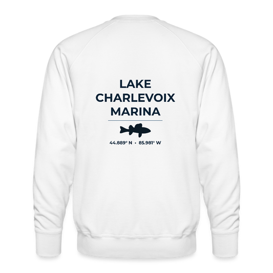 LAKE CHARLEVOIX MARINA PREMIUM CREW SWEATSHIRT - white