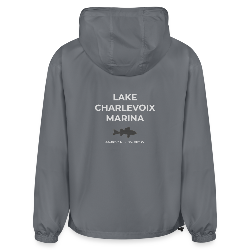 LAKE CHARLEVOIX MARINA PACKABLE HALF-ZIP JACKET - gray