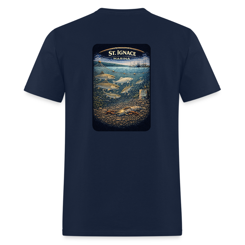 St. Ignace Marina T-Shirt | Michigan Marina Series - navy