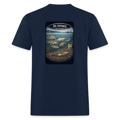 St. Ignace Marina T-Shirt | Michigan Marina Series - navy