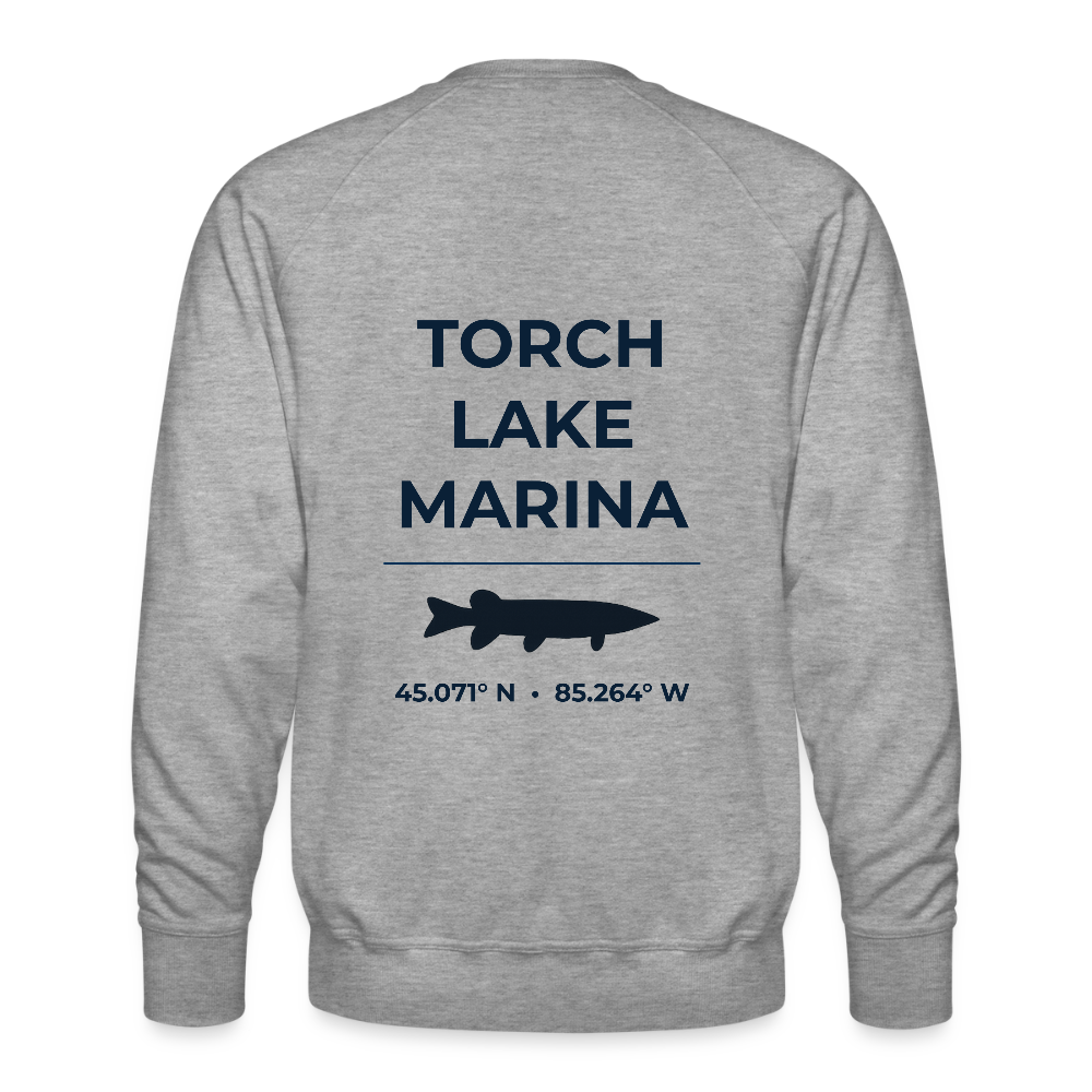 TORCH LAKE MARINA PREMIUM CREW SWEATSHIRT - heather grey